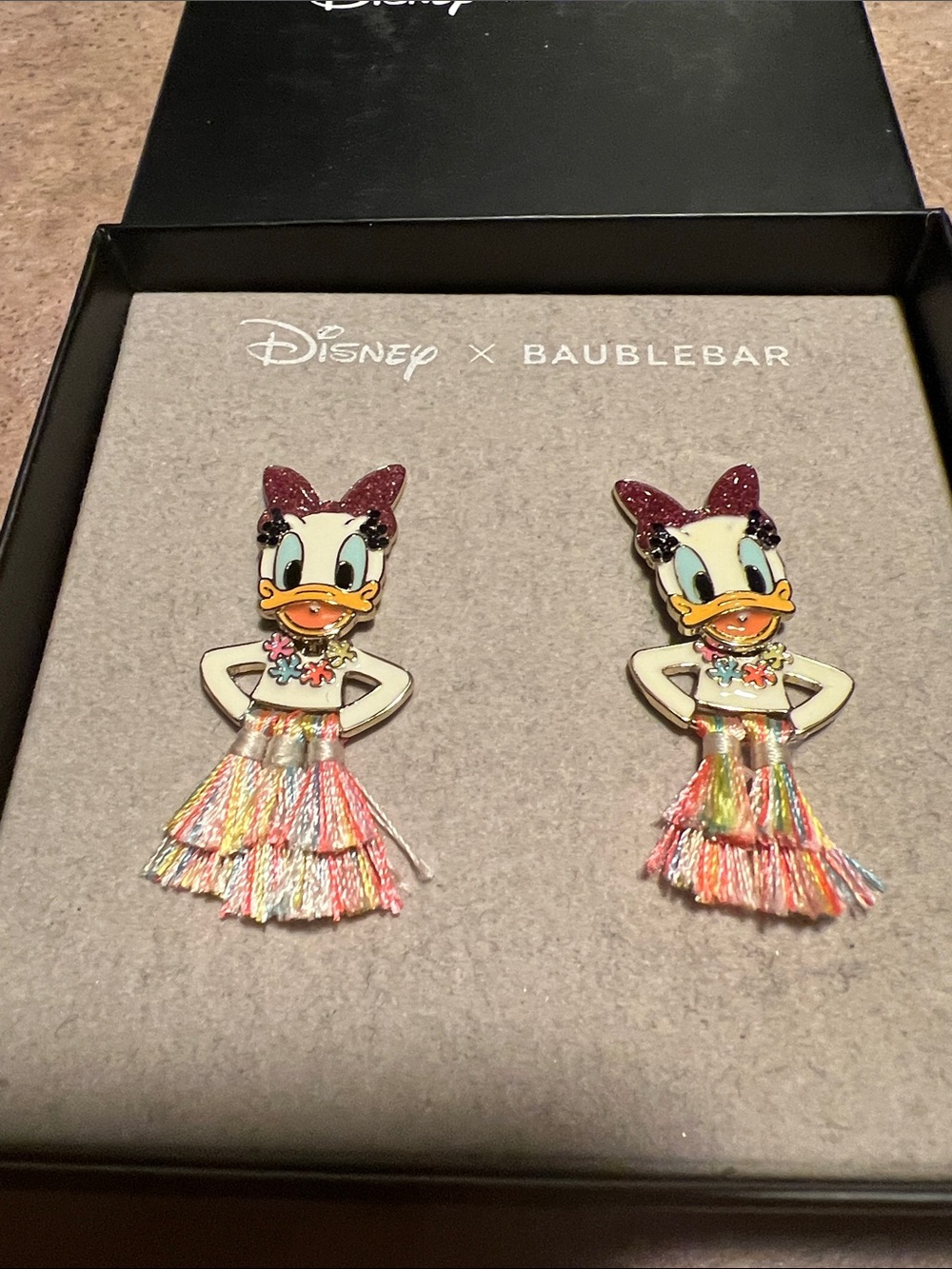 BaubleBar Daisy Duck Multicolor Tassel Stud Earrings - Pink Bow